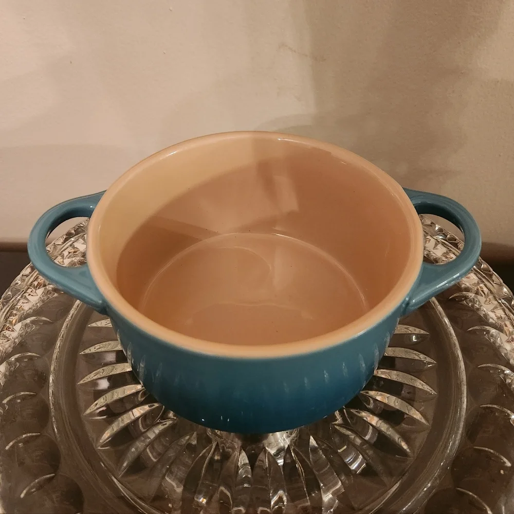 Le Creuset Mini Cocotte Stoneware Bowl | Deep Teal | 18-10 | No Lid | French Kit